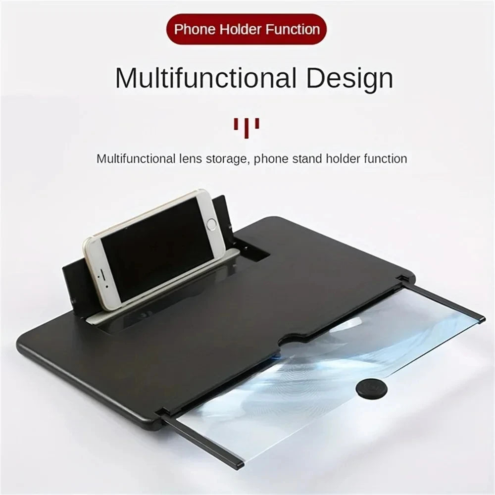 12/10 Inch HD Mobile Phone Screen Magnifier With Phone Holders Cell Phone Screen Video Amplifier Enlarged Screen Phone Stands