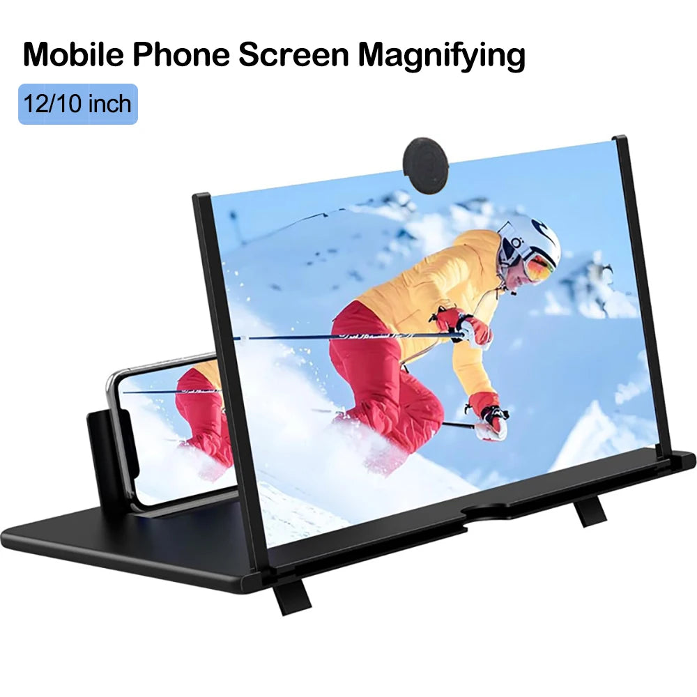 12/10 Inch HD Mobile Phone Screen Magnifier With Phone Holders Cell Phone Screen Video Amplifier Enlarged Screen Phone Stands