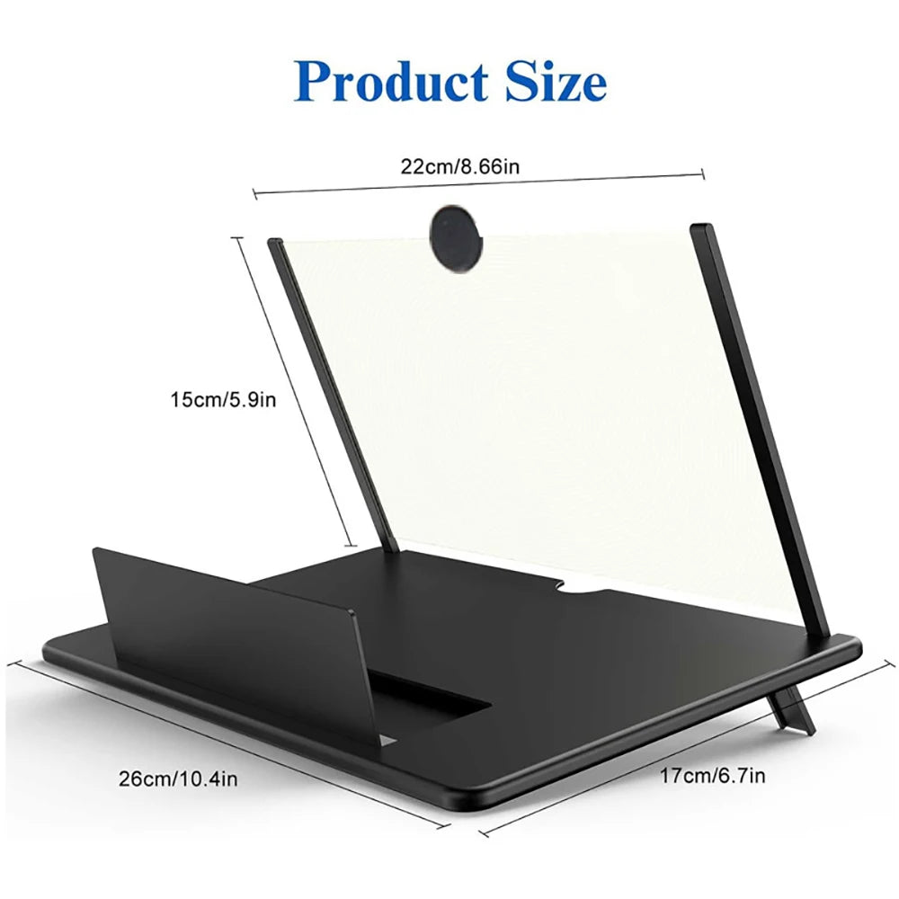 12/10 Inch HD Mobile Phone Screen Magnifier With Phone Holders Cell Phone Screen Video Amplifier Enlarged Screen Phone Stands
