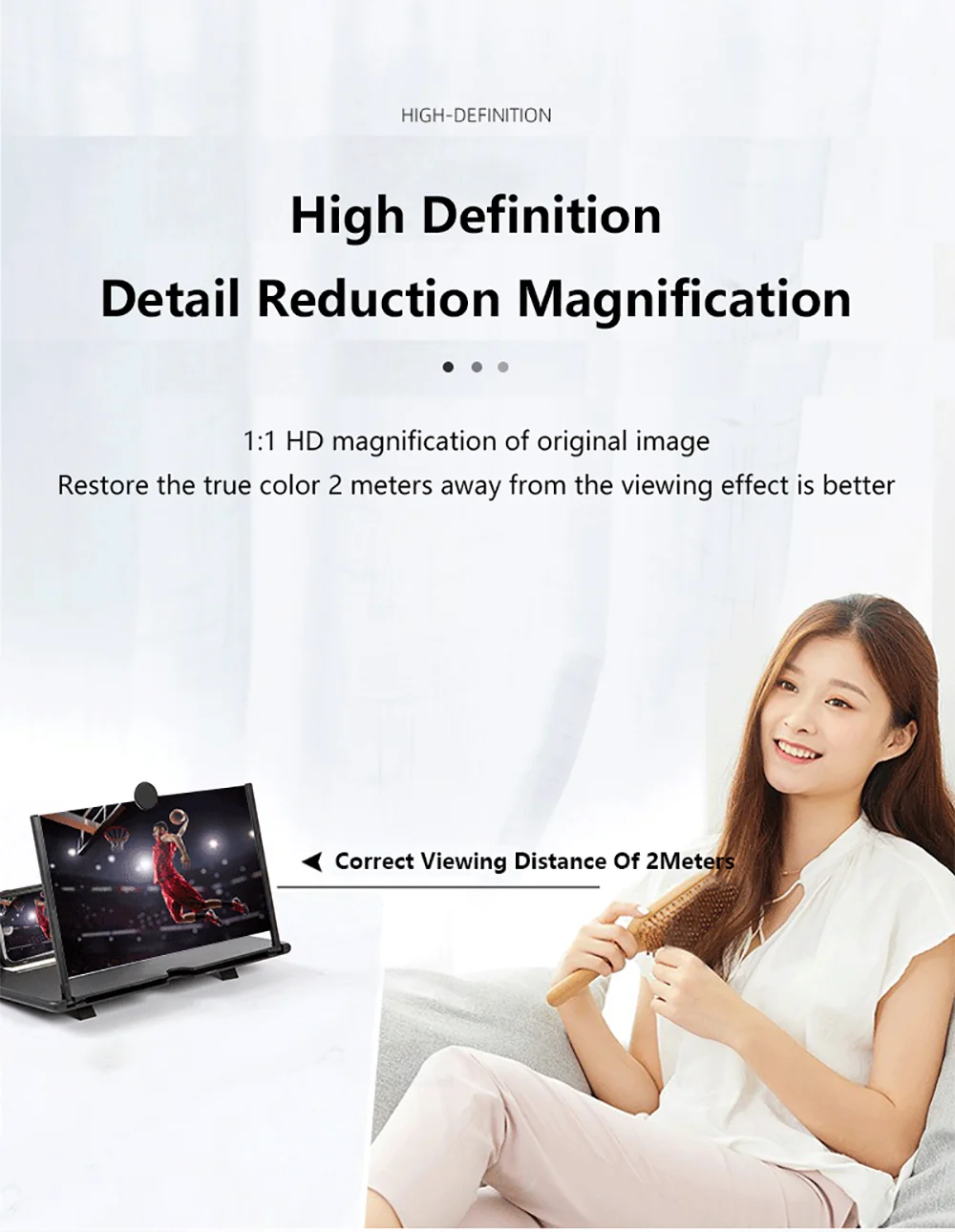 12/10 Inch HD Mobile Phone Screen Magnifier With Phone Holders Cell Phone Screen Video Amplifier Enlarged Screen Phone Stands