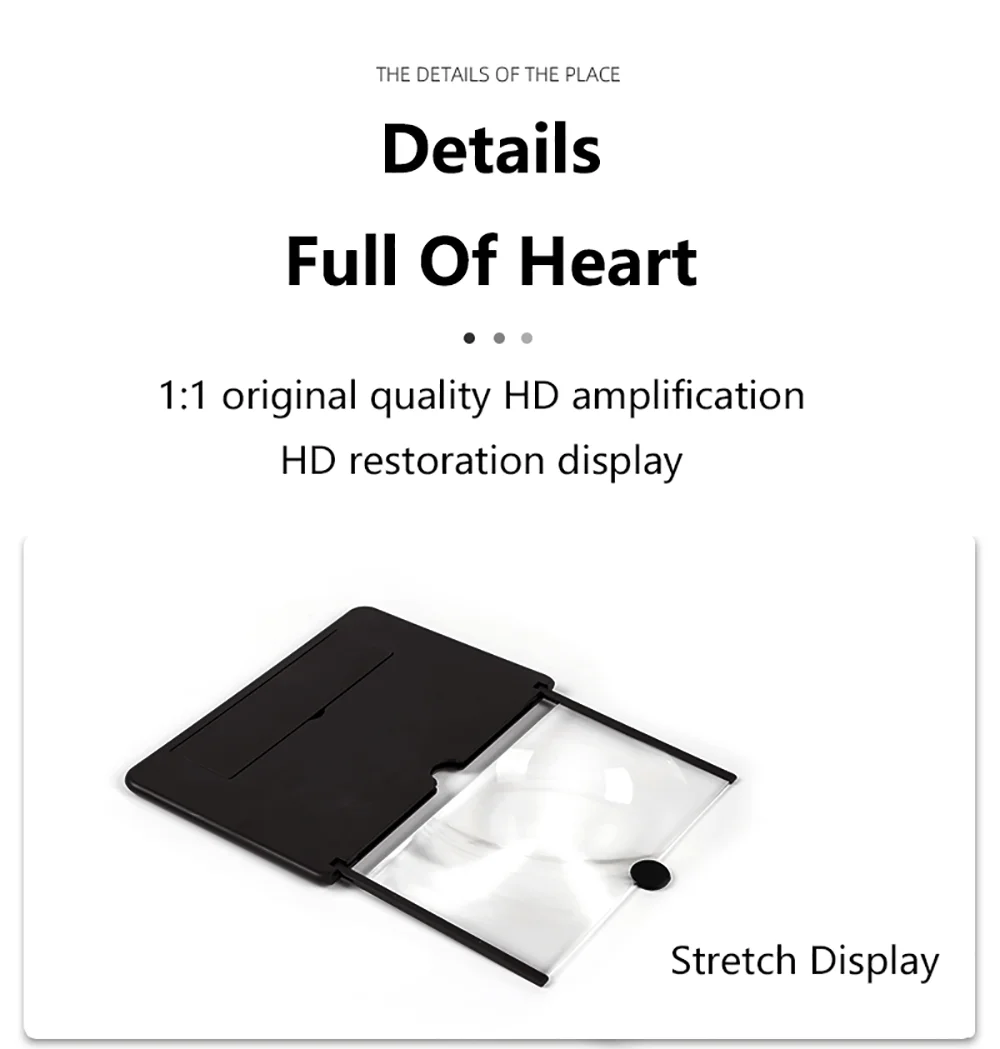 12/10 Inch HD Mobile Phone Screen Magnifier With Phone Holders Cell Phone Screen Video Amplifier Enlarged Screen Phone Stands